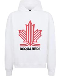 DSquared² - Ski Leaf Graphic-Print Cotton Hoodie - Lyst