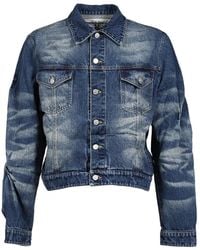 Natasha Zinko - Treated Cropped Denim Jacket - Lyst