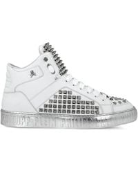Philipp Plein - Stud-Detail Leather Sneakers - Lyst