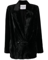 Forte Forte - Fur-design Double-breasted Coat - Lyst