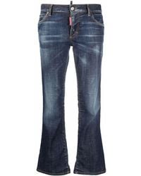 DSquared² - Bleach-effect Distressed Kick-flare Cropped Jeans - Lyst