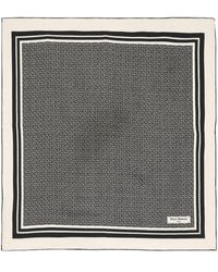 Balmain - Monogram-pattern Silk Scarf - Lyst