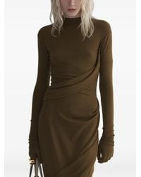 Mugler - Midi Draped Turtleneck Dress - Lyst