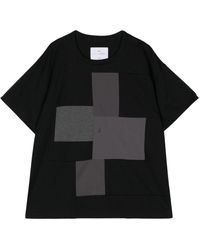 Fumito Ganryu - Patchwork-detail Cotton T-shirt - Lyst