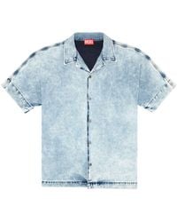 DIESEL - Denim Bowling Shirt With Oval D - Lyst