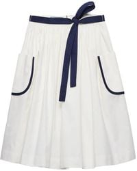 Prada - Slubbed Toile Skirt - Lyst