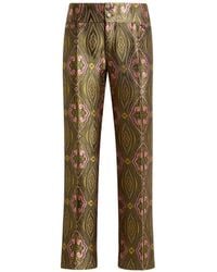 Etro - Jacquard Trousers With Floral Medallion Motif - Lyst