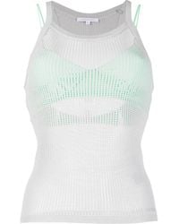Patrizia Pepe - Sleeveless Mesh Tank Top - Lyst