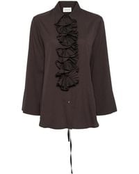 P.A.R.O.S.H. - Ruffled-Detail Long-Sleeved Blouse - Lyst