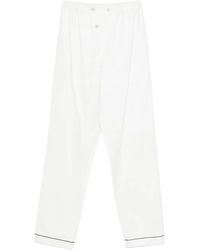 Prada - Button-Fastening Cupro Trousers - Lyst