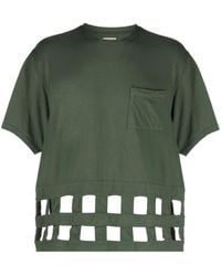 Kapital - T-Shirt Windowpane Con Occhielli - Lyst