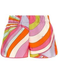 PUCCI - Iride-Print Silk Shorts - Lyst