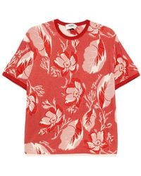 Fendi - Floral-Pattern Short-Sleeved T-Shirt - Lyst