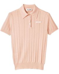 Miu Miu - Polo En Maille À Design Côtelé - Lyst