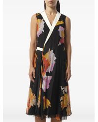 Lanvin - Wikkeljurk Met Bloemenprint - Lyst