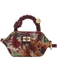 Ganni - Tapestry Nano Mini-Tas Met Gevlochten Handgreep - Lyst