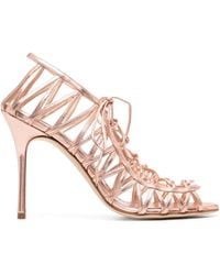 Manolo Blahnik - Effect Lace-Up Sandals - Lyst