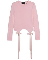 Simone Rocha - Bow-Detail Long-Sleeve T-Shirt - Lyst