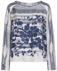 Pierre Louis Mascia - Aloe Floral-Print Longsleeve Blouse - Lyst