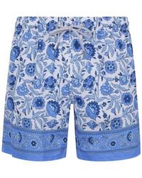 MC2 Saint Barth - Gustavia Swim Shorts With Batik Floral Print - Lyst