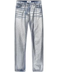 MSGM - Gerade Jeans Mit Metallic-Finish - Lyst