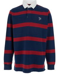 Polo Ralph Lauren - "Rugby" Polo Shirt With Logo Embroidery On The Front And All-Over Striped Motif - Lyst