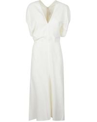 Victoria Beckham - V-neck midi dress - Lyst
