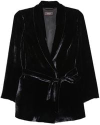 Peserico - Blazer En Velours À Taille Ceinturée - Lyst