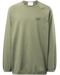 Reebok - Logo-Embroidered Raglan Long Sleeves T-Shirt - Lyst