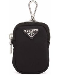 Prada - Logo-Plaque Zip-Fastening Pouch - Lyst