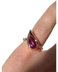Jewels Aficionado - 18Kt Roségouden Mika Ring Met Saffier - Lyst