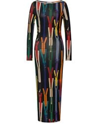 Moschino - Abstract-Print Midi Dress - Lyst