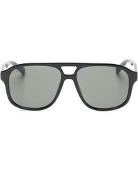 Gucci - Double-Bridge Pilot-Frame Sunglasses - Lyst