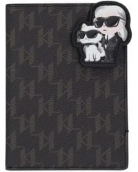 KARL LAGERFELD - Ikon Monogram Passport Holder - Lyst