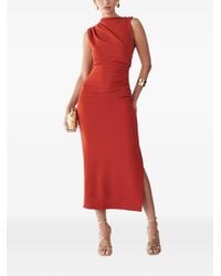 BWLDR - Draped Side-Slit Midi Dress - Lyst