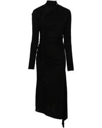 Victoria Beckham - Robe Mi-Longue Froncée À Coupe Mi-Longue - Lyst