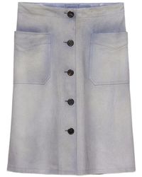 Prada - Button-Up Patch-Pocket Skirt - Lyst
