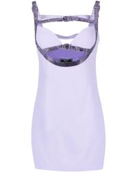 Versace - Vestido corto con detalle de cristales - Lyst