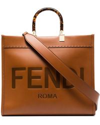 Fendi - Sunshine Medium Leather Tote Bag - Lyst