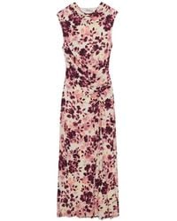Jonathan Simkhai - Acacia Draped Jersey Floral-Print Midi Day Dress - Lyst
