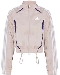 adidas - Three-Stripe Cropped Track Jacket - Lyst