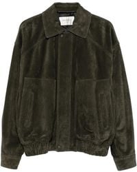 Saint Laurent - Chaqueta Bómber De Ante Con Cremallera - Lyst