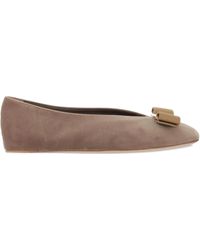 Ferragamo - Ballerines En Daim - Lyst