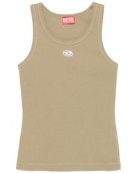 DIESEL - Oval-D Ribbed-Knit Tank Top - Lyst