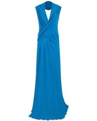 Alberta Ferretti - Draped Open-Back Maxi Gown - Lyst