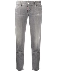 DSquared² Vaqueros pitillo estilo capri - Gris