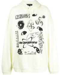 Les Benjamins - Logo-Print Cotton Hoodie - Lyst