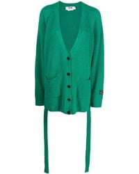 MSGM - Ribbed-Knit Wool-Blend Cardigan - Lyst