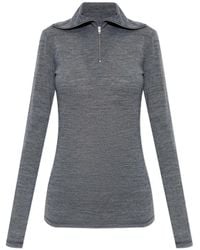 Jil Sander - Quarter-Zip Stand-Up Collar Top - Lyst