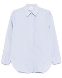forte_forte - Long-Sleeve Curved-Hem Shirt - Lyst